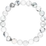 Elastyczna męska bransoletka z białego howlitu