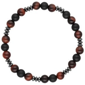 Elegancka męska bransoletka z hematytu, tygrysiego oka i agatu