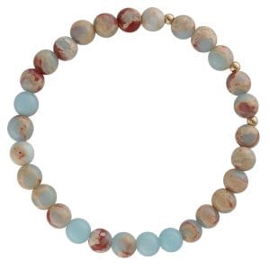 Stylowa męska srebrna pozłacana bransoletka z jaspisem