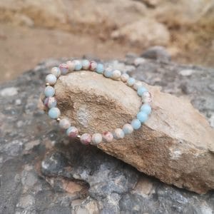 Stylowa męska srebrna pozłacana bransoletka z jaspisem na kamieniu