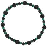 Elastyczna męska bransoletka z lawy wulkanicznej i naturalnego malachitu