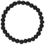 Podstawowa elastyczna męska bransoletka z lawy wulkanicznej w formie 6mm kulek