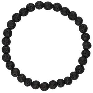 Podstawowa elastyczna męska bransoletka z lawy wulkanicznej w formie 6mm kulek