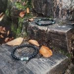 Bransoletka męska z onyksem agatem malachitem las Bransoletki dla mężczyzny wykonane z kamieni naturalnych. Stylowe bransoletki z agatu, onyksu , hematytu oraz srebrnych przekładek