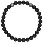 Elastyczna męska bransoletka z onyksem i hematytem