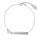 Damska bransoletka na łańcuszku srebrna z sercem i grawerem na blaszce