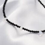 Bransoletka damska z kamieniem księżycowym i onyksem czarnym. Bransoletka regulowana