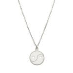 Srebrny damski naszyjnik celebrytka z ying yang z sercami zamiast koła