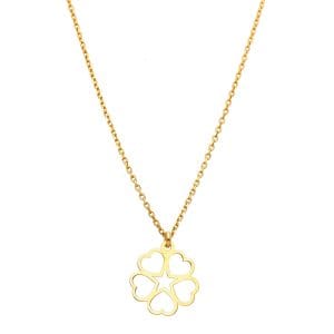 Srebrny pozłacany damski naszyjnik celebrytka z sercami