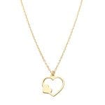 Damski naszyjnik pozłacany celebrytka serce w sercu