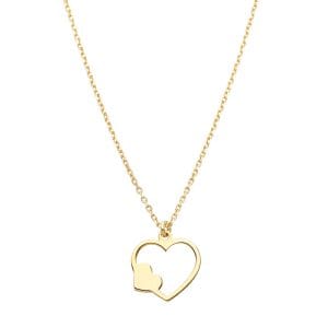 Damski naszyjnik pozłacany celebrytka serce w sercu