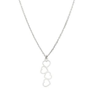 Delikatny i elegancki damski naszyjnik celebrytka srebrny serca FOUNTAIN LOVE