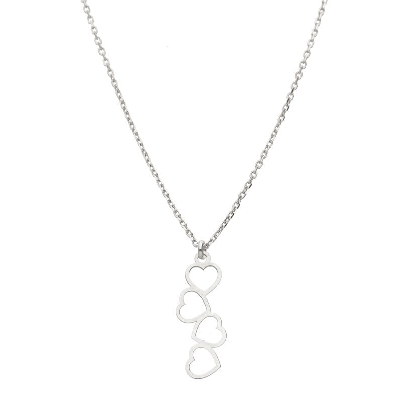 Delikatny i elegancki damski naszyjnik celebrytka srebrny serca FOUNTAIN LOVE