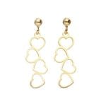 Damskie kolczyki sztyft celebrytka serca wykonana ze srebra 925 pozłoconego