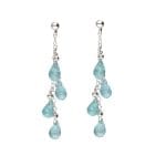 Eleganckie srebrne kolczyki wiszące z kamieniami naturalnymi apatytu zapinane na sztyft