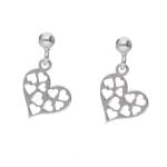 Damskie kolczyki srebrne na sztyfcie celebrytka z motywem serca