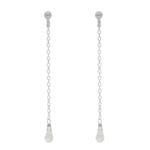 Długie wiszące kolczyki z kamieniem księżycowym srebrne MINI