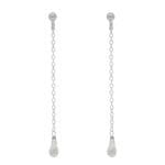 Długie wiszące kolczyki z topazem srebrne MINI