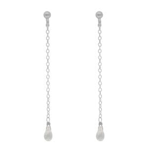 Długie wiszące kolczyki z topazem srebrne MINI