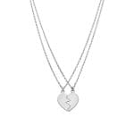 Naszyjniki celebrytka srebrne dla par lub przyjaciół w kształcie przełamanego serca