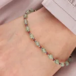 Bransoletka z awenturynu i granatu srebrna