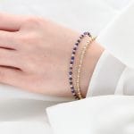 Granatowa bransoletka damska gold filled z lapisem lazuli MIDNIGHT