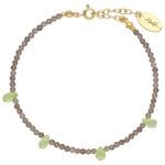 Elegancka bransoletka damska z kwarcem dymnym i peridotem