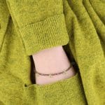 Brązowo-zielona damska srebrna pozłacana bransoletka z kwarcu dymnego i perydotu SMOKY PERIDOTE