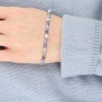 Pastelowa damska srebrna bransoletka z agatem w fioletowym kolorze LILAC NUDE SILVER