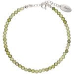 Połyskująca srebrna damska bransoletka z zielonych cyrkonii OLIVE ZIRCONIA SILVER