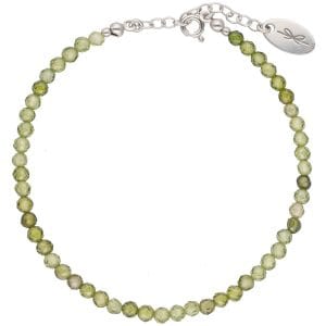 Połyskująca srebrna damska bransoletka z zielonych cyrkonii OLIVE ZIRCONIA SILVER