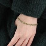 Połyskująca srebrna damska bransoletka z cyrkonii w oliwkowym kolorze OLIVE ZIRCONIA SILVER