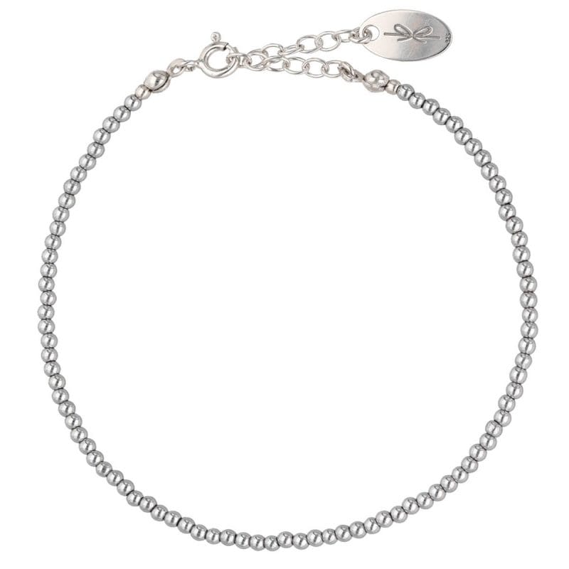 Damska bransoletka z hematytem w formie kulek gładkich oraz elementów ze srebra próby 925