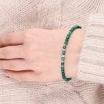 Zielona srebrna bransoletka damska z malachitu SILVER MALACHITE