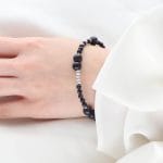 Damska połyskująca srebrna bransoletka z nocą Kairu STARRY NIGHT