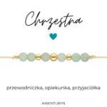 Bransoletka dla matki chrzestnej z awenturynem pozłacana