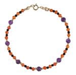 Złota bransoletka gold filled z cyrkoniami, ametystem i onyksem w klimatach święta Halloween