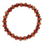 Bransoletka męska elastyczna z pomarańczowego jadeitu i oponek hematytu