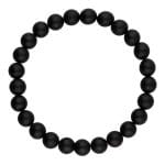 Czarna elastyczna bransoletka męska z matowym agatem w dużym rozmiarze