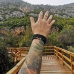 bransoletka męska z malachitem agatem MOSS RICHIE BLACK AND GREEN most Bransoletki dla mężczyzn na ręce z kamieni naturalnych takich jak agat, onyks, hematyt