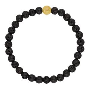 Bransoletka męska z lawy wulkanicznej z opalem żółtym z kolekcji Earth&Space