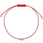Czerwona bransoletka na szczęśćie na sznurku