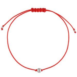 Czerwona bransoletka na szczęśćie na sznurku