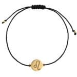 Bransoletka dla Lwa na sznurku z celebrytką. Bransoletka srebrna pozłacana idealna dla Lwa