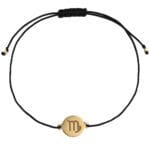 Bransoletka dla Panny na sznurku z celebrytką. Bransoletka srebrna pozłacana idealna dla Panny