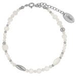 Srebrna bransoletka z masą perłową