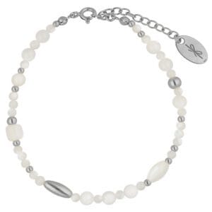 Srebrna bransoletka z masą perłową