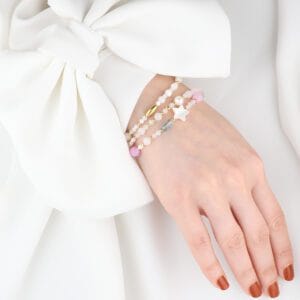 Bransoletka z masą perłową srebrna pozłacana