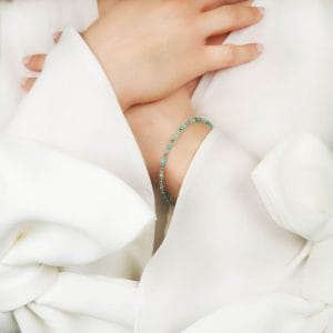 Ubrana złota bransoletka damska gold filled z agatem