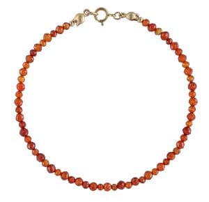 Bransoletka damska gold filled z koralików z cyrkonii